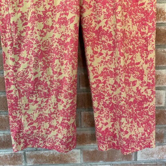 Lucy Paris Kinsey Pink Cream 100% Cotton Ankle Pants Women’s Small - Picture 5 of 11